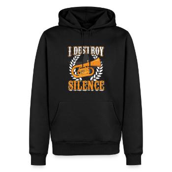 I Destroy Silence - Euphonium - Männer Premium Bio Hoodie - Schwarz - Vorne - Nico (187cm)
