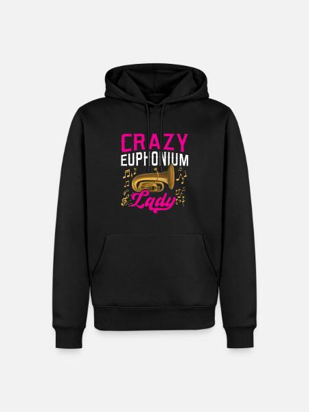 Crazy Euphonium Lady - Männer Premium Bio Hoodie - Schwarz