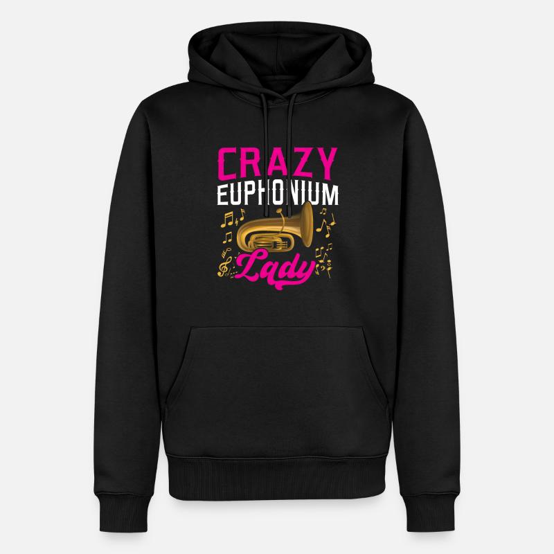 Crazy Euphonium Lady - Männer Premium Bio Hoodie - Schwarz
