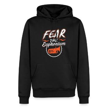 Peur L’Euphonium - Sweat à capuche Premium bio Homme - noir - Devant - Nico (187cm)