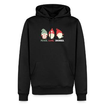Peace. Love. Gnomes. - Gnome Gardening - Männer Premium Bio Hoodie - Schwarz - Vorne - Nico (187cm)
