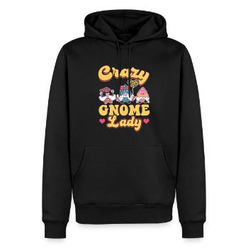 Crazy Gnome Lady - Gnome Gardening - Sweat à capuche Premium bio Homme - noir - Devant - Nico (187cm)