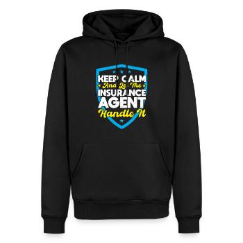 Laissez l’agent d’assurance s’en occuper - Sweat à capuche Premium bio Homme - noir - Devant - Nico (187cm)