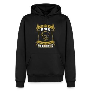 A Man Who Knows All About Your Tickets - Men’s Premium Organic Hoodie - black - Front - Nico (187cm)