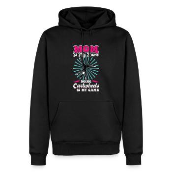 Maman roue de charrette - Sweat à capuche Premium bio Homme - noir - Devant - Nico (187cm)
