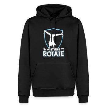 Je suis juste là pour tourner - Cartwheel - Sweat à capuche Premium bio Homme - noir - Devant - Nico (187cm)