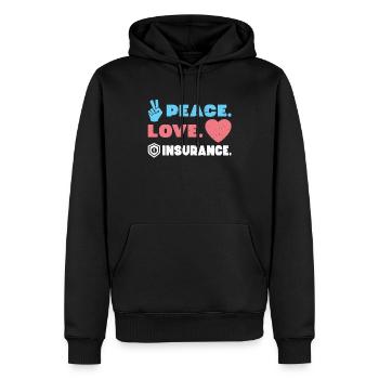 Paix. Amour. Assurance. -Assureur - Sweat à capuche Premium bio Homme - noir - Devant - Nico (187cm)