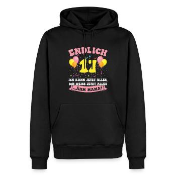 Endlich 17 - Ich kann jetzt alles - 17. Geburtstag - Männer Premium Bio Hoodie - Schwarz - Vorne - Nico (187cm)