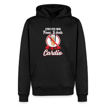 Vérifier les étiquettes des aliments est mon cardio allergique aux arachides - Sweat à capuche Premium bio Homme - noir - Devant - Nico (187cm)