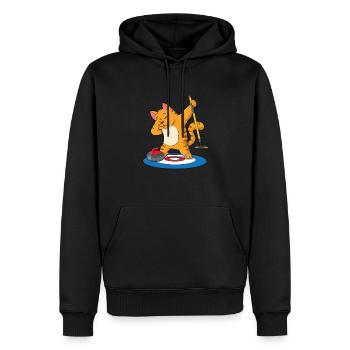 Locken - Männer Premium Bio Hoodie - Schwarz - Vorne - Nico (187cm)