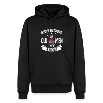 Locken - Männer Premium Bio Hoodie - Schwarz - Vorne - Nico (187cm)