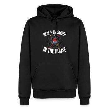 Locken - Männer Premium Bio Hoodie - Schwarz - Vorne - Nico (187cm)