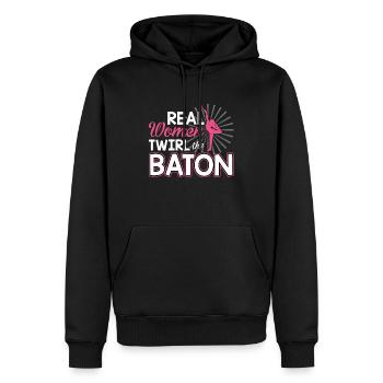Real Women Twirl The Baton - Baton Twirler - Männer Premium Bio Hoodie - Schwarz - Vorne - Nico (187cm)