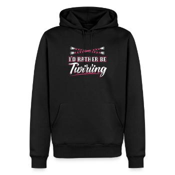 Je préfère virevolter - Baton Twirler - Sweat à capuche Premium bio Homme - noir - Devant - Nico (187cm)