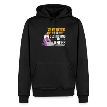 I Destroy My Knees While Flooring - Männer Premium Bio Hoodie - Schwarz - Vorne - Nico (187cm)