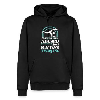 Baton Twirling - Baton Twirler - Sweat à capuche Premium bio Homme - noir - Devant - Nico (187cm)