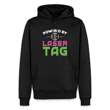 Propulsé par Laser Tag - Sweat à capuche Premium bio Homme - noir - Devant - Nico (187cm)