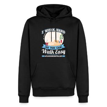 I Work Hard So You Can Walk Easy - Männer Premium Bio Hoodie - Schwarz - Vorne - Nico (187cm)