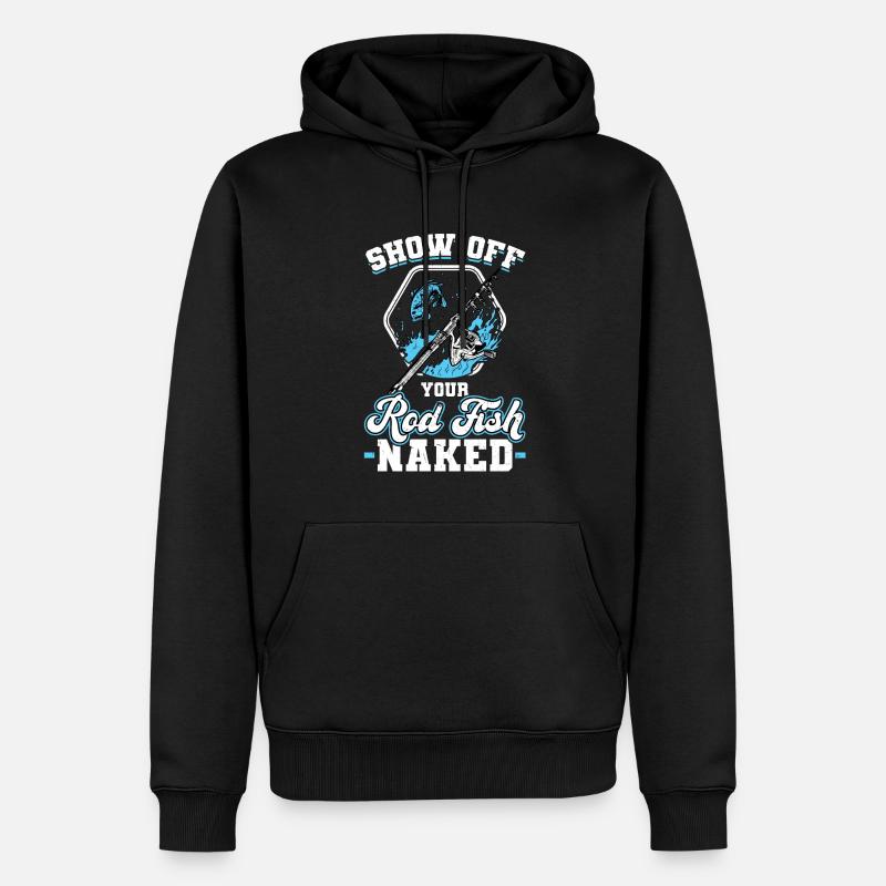 Montrez votre canne - Pêche - Sweat à capuche Premium bio Homme - noir