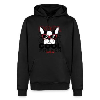Cool French dog - Men’s Premium Organic Hoodie - black - Front - Nico (187cm)
