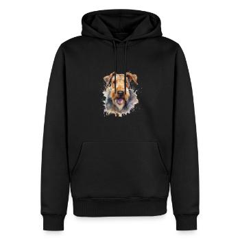 Airedale Terrier - Männer Premium Bio Hoodie - Schwarz - Vorne - Nico (187cm)