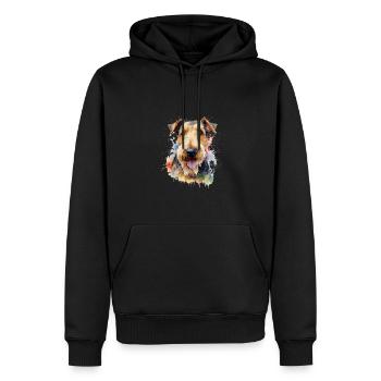 Airedale Terrier - Sweat à capuche Premium bio Homme - noir - Devant - Nico (187cm)