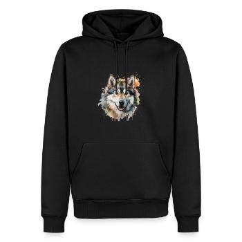 Alaskan Malamute - Männer Premium Bio Hoodie - Schwarz - Vorne - Nico (187cm)