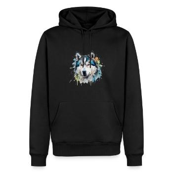 Alaskan Malamute - Männer Premium Bio Hoodie - Schwarz - Vorne - Nico (187cm)
