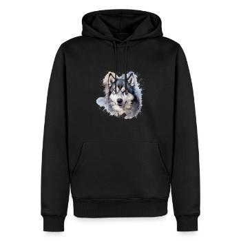 Malamute d’Alaska - Sweat à capuche Premium bio Homme - noir - Devant - Nico (187cm)