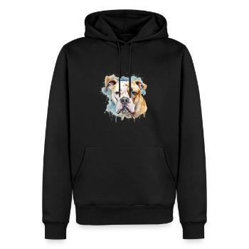 American Bulldog - Männer Premium Bio Hoodie - Schwarz - Vorne - Nico (187cm)