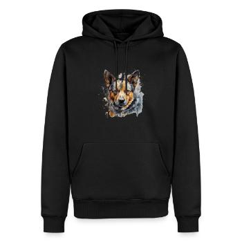 Bouvier australien - Sweat à capuche Premium bio Homme - noir - Devant - Nico (187cm)