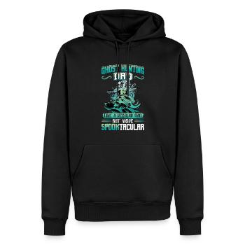Papa chasseur de fantômes - Enquête paranormale - Sweat à capuche Premium bio Homme - noir - Devant - Nico (187cm)