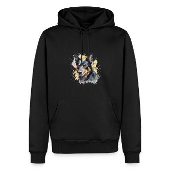 Kelpie australien - Sweat à capuche Premium bio Homme - noir - Devant - Nico (187cm)