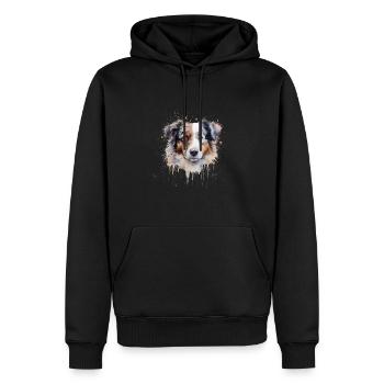 Australian Shepherd - Men’s Premium Organic Hoodie - black - Front - Nico (187cm)