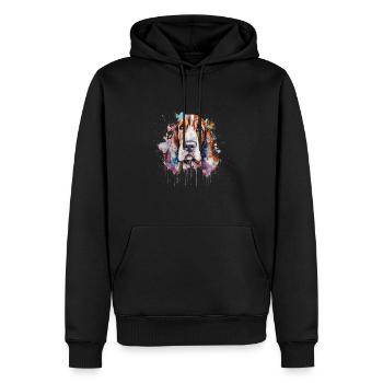Basset Hound - Sweat à capuche Premium bio Homme - noir - Devant - Nico (187cm)