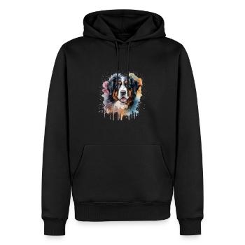 Bouvier bernois - Sweat à capuche Premium bio Homme - noir - Devant - Nico (187cm)