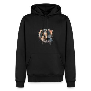 Black and Tan Coonhound - Männer Premium Bio Hoodie - Schwarz - Vorne - Nico (187cm)