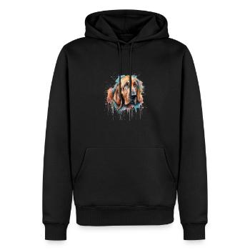 Bloodhound - Männer Premium Bio Hoodie - Schwarz - Vorne - Nico (187cm)