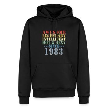 40th Birthday Man June Vintage 1983 Awesome - Sweat à capuche Premium bio Homme - noir - Devant - Nico (187cm)
