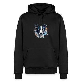 Border Collie - Sweat à capuche Premium bio Homme - noir - Devant - Nico (187cm)