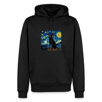 Nuit étoilée australienne Kelpie Van Gogh - Sweat à capuche Premium bio Homme - noir - Devant - Nico (187cm)
