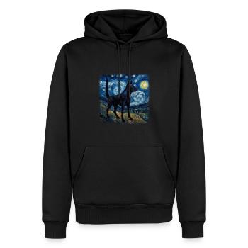 Nuit étoilée australienne Kelpie Van Gogh - Sweat à capuche Premium bio Homme - noir - Devant - Nico (187cm)