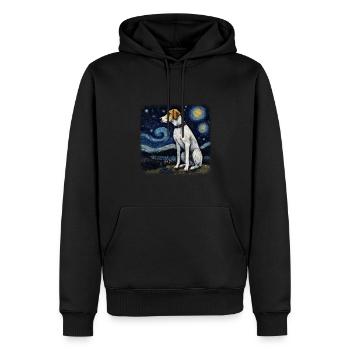 American Foxhound Van gogh starry night - Männer Premium Bio Hoodie - Schwarz - Vorne - Nico (187cm)