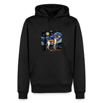 American Foxhound Van gogh starry night - Männer Premium Bio Hoodie - Schwarz - Vorne - Nico (187cm)