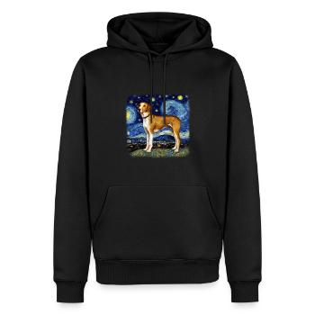 American Foxhound Van gogh starry night - Männer Premium Bio Hoodie - Schwarz - Vorne - Nico (187cm)