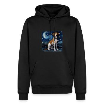 American Foxhound Van gogh starry night - Männer Premium Bio Hoodie - Schwarz - Vorne - Nico (187cm)