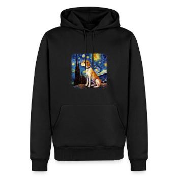 Beagle Van gogh starry night - Men’s Premium Organic Hoodie - black - Front - Nico (187cm)