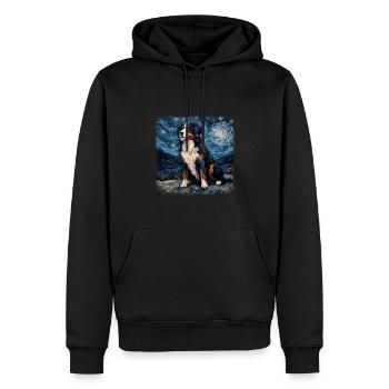Bernese Mountain Dog Van gogh starry night - Männer Premium Bio Hoodie - Schwarz - Vorne - Nico (187cm)