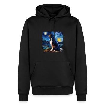 Bernese Mountain Dog Van gogh starry night - Männer Premium Bio Hoodie - Schwarz - Vorne - Nico (187cm)