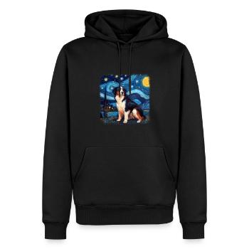 Bernese Mountain Dog Van gogh starry night - Männer Premium Bio Hoodie - Schwarz - Vorne - Nico (187cm)